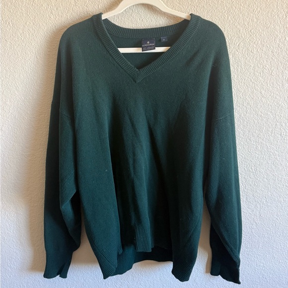 Nordstrom Sweaters - Vintage 100% Lambswool Oversized Pine Green Sweater - Cozy Luxury Y2K Basics